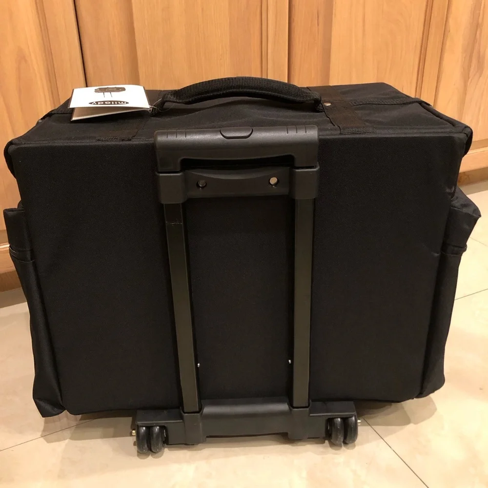 Makeup Professional milady Black Rolling Bag Case Organizer; Hairstyling, Travel